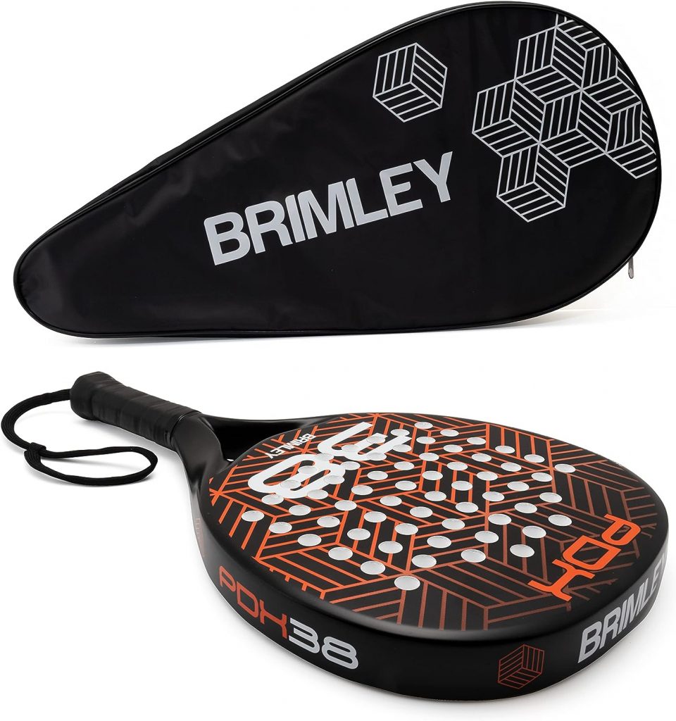 Brimley PDX38  PDX3K Padel Racket (3K) Carbon | For Beginners  Advanced Players | 100% Carbon Racket, EVA Foam Padding  Comfortable Protective Bag | Padel Tennis Racket (Paddle Racket)