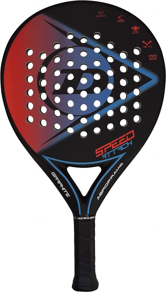 Dunlop Speed Attack Padel Racket, Black/Red/Blue, U, Unisex Adult Dunlop Speed Attack Padel Racket, Black/Red/Blue, U, Unisex Adult