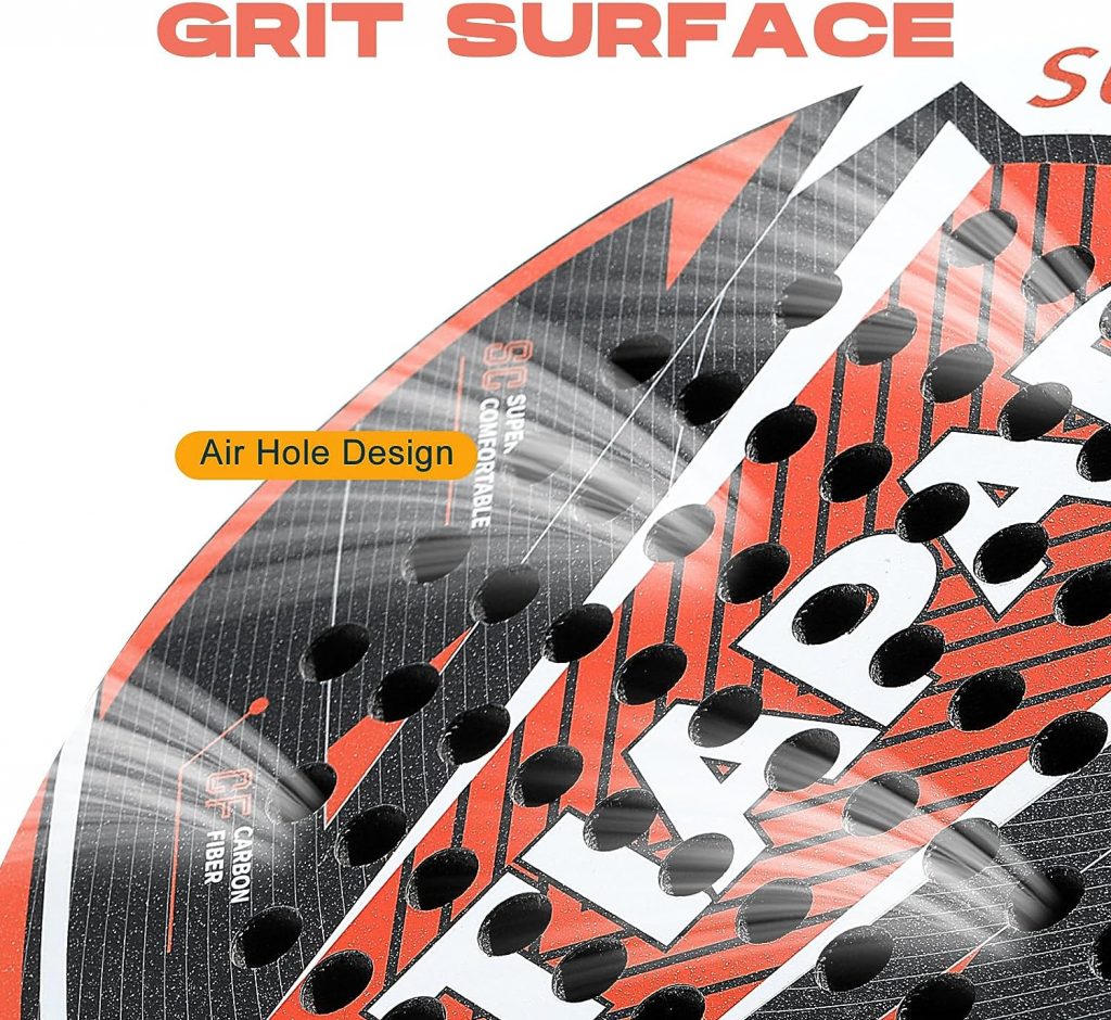 Padel Carbon Force Pro Paddle Racket EVA Memory Resilient Foam Core Unisex with Racketbag Padel Carbon Force Pro Paddle Racket EVA Memory Resilient Foam Core Unisex with Racketbag