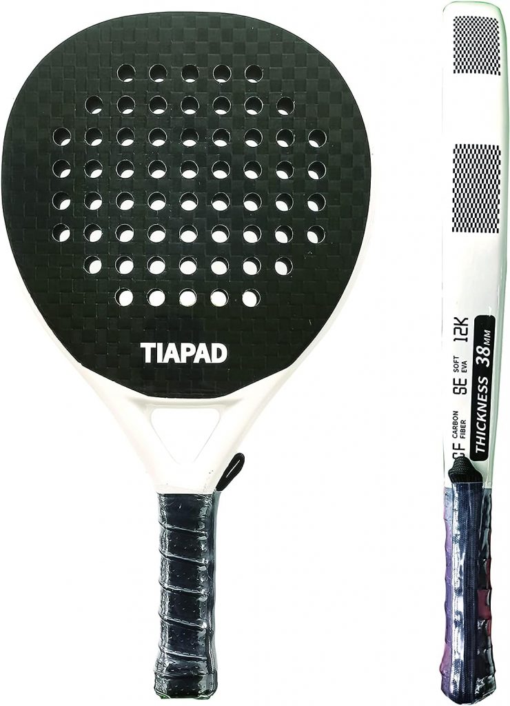 Padel Tennis Schläger 12K Kohlefaser Oberflächen mit Eva Speicher Flex Schaum Kern Padel Schläger mit Tragetasche.