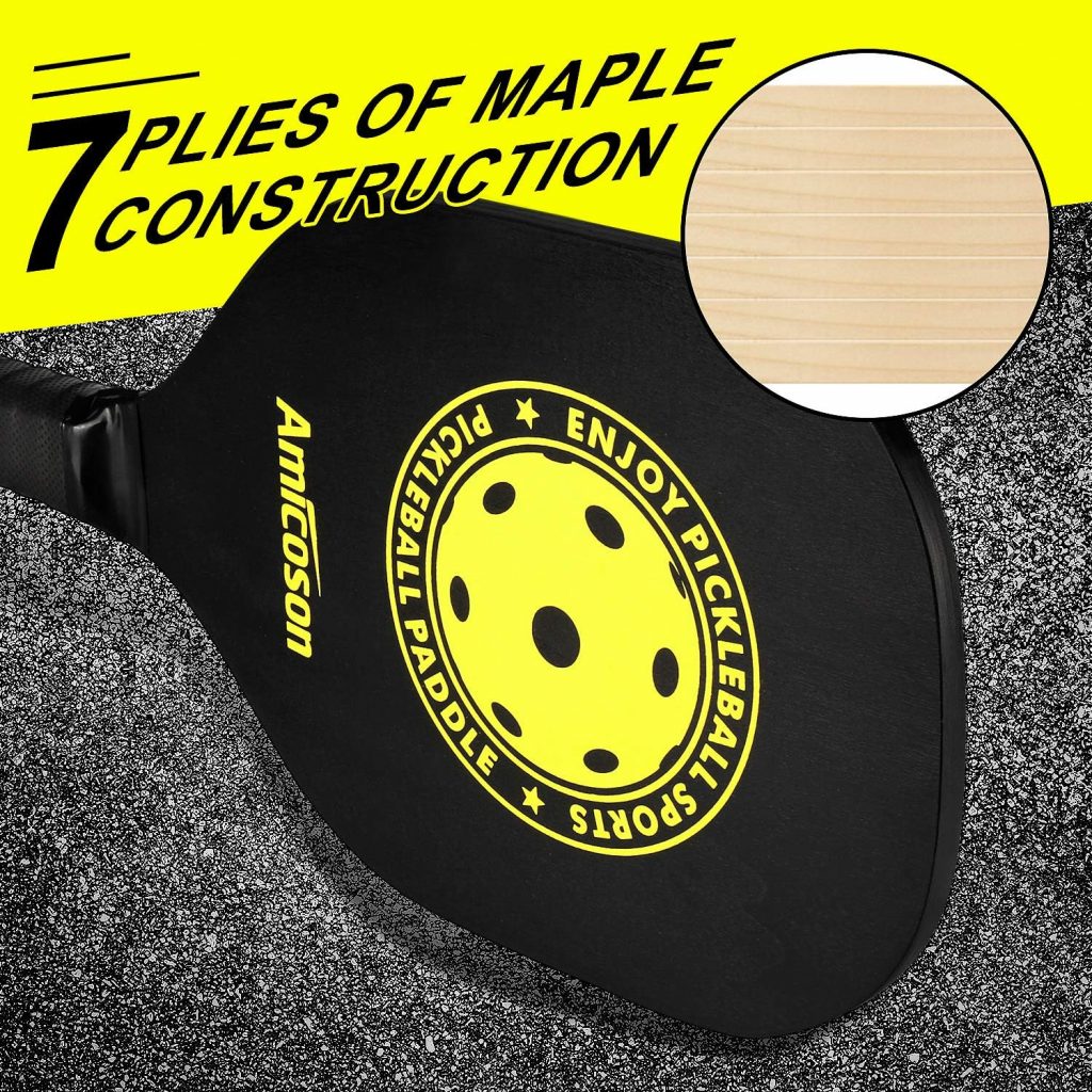 Pickleball Paddle Racket - Amicoson Pickleball Racket Set with 4 Paddles, Indoor Outdoor Pickleball Paddle Set with 4 Wooden Ergonomic Cushion Handle, 8 Pickleball Balls 1 Carry Bag Pickleball Paddle Racket - Amicoson Pickleball Racket Set with 4 Paddles, Indoor Outdoor Pickleball Paddle Set with 4 Wooden Ergonomic Cushion Handle, 8 Pickleball Balls 1 Carry Bag