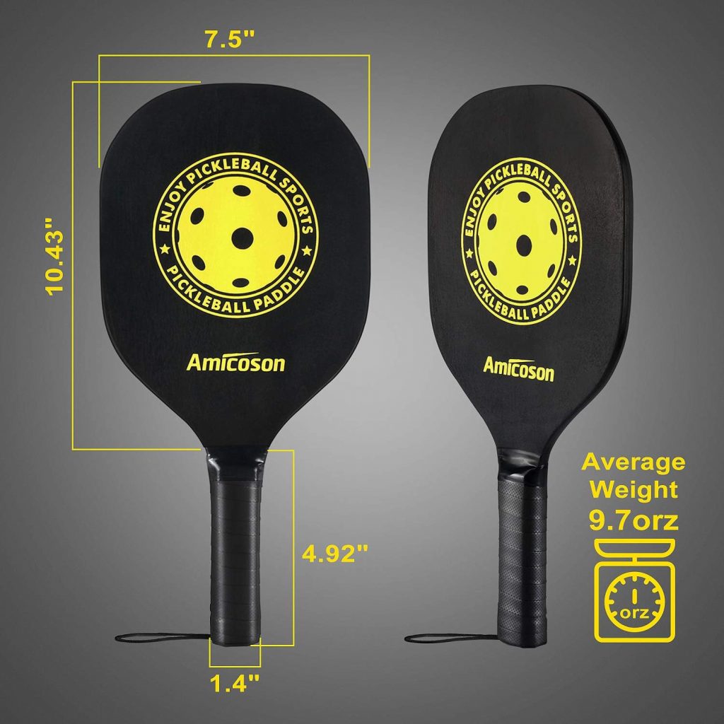 Pickleball Paddle Racket - Amicoson Pickleball Racket Set with 4 Paddles, Indoor Outdoor Pickleball Paddle Set with 4 Wooden Ergonomic Cushion Handle, 8 Pickleball Balls 1 Carry Bag Pickleball Paddle Racket - Amicoson Pickleball Racket Set with 4 Paddles, Indoor Outdoor Pickleball Paddle Set with 4 Wooden Ergonomic Cushion Handle, 8 Pickleball Balls 1 Carry Bag