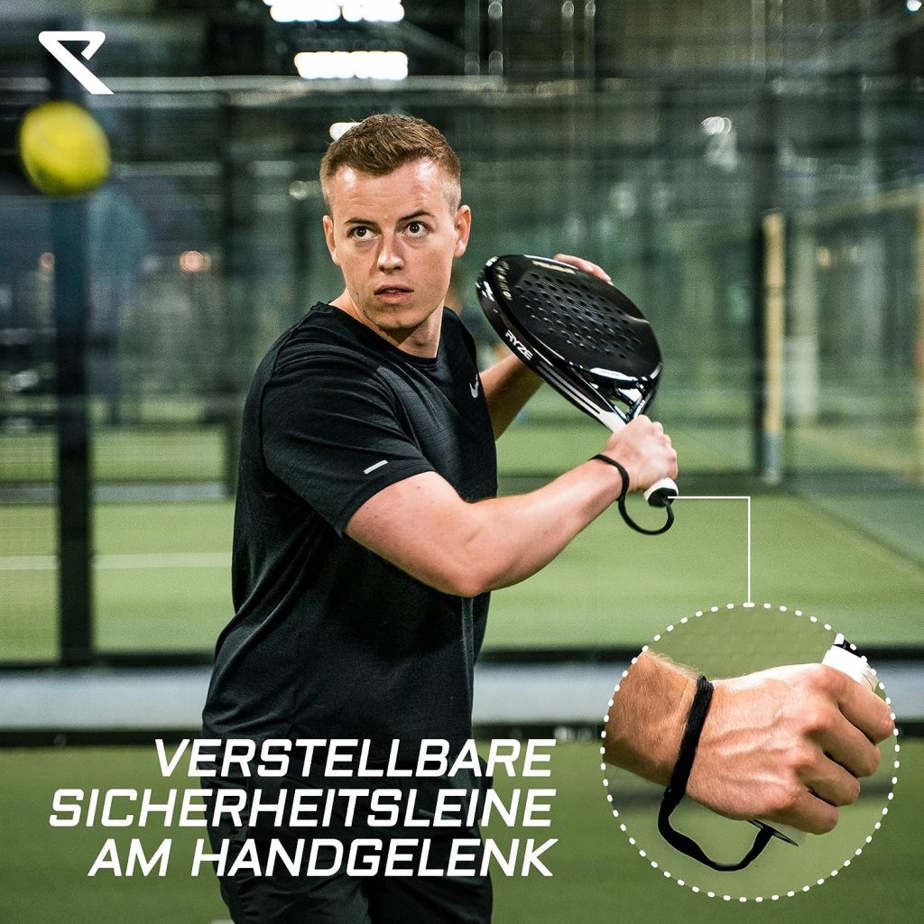 RYZE Padel Racket Made of 100% Carbon Fibre - Maximum Strength and Control with Eva Flex Foam - Lightweight and Robust Construction - Padel Racket for Men and Women - Includes Padel Bag