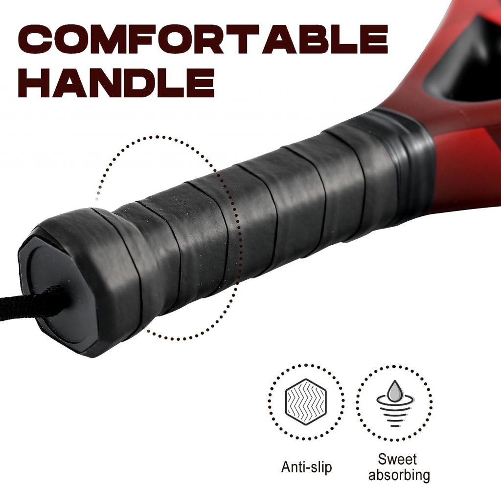 TIAPAD Padel Racket, Carbon Fibre Surface with EVA Memory Flex Foam Core Paddle with Lightweight Carry Bag, Pop Tennis Gifts for Beginners and Professionals